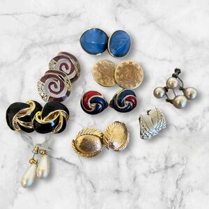 Vintage Earrings Jewelry Lot Classic Grandma